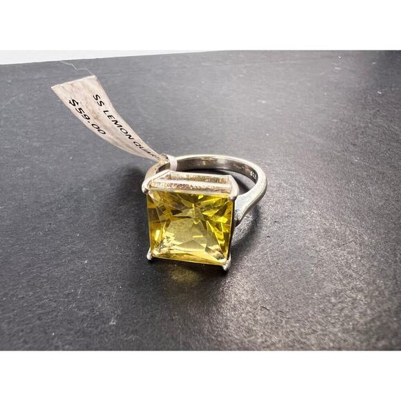 New with tag sterling silver lemon quartz ring size 7 - Picture 9 of 11